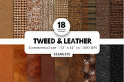 18 Tweed and Leather Digital Papers, a Pattern Graphic by NorthWindPixels (Thumbnail 1 of 4)