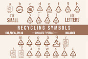Packaging Recycling Symbols Dingbats, a Symbol Font by Minimalartstudio (Thumbnail 1 of 3)