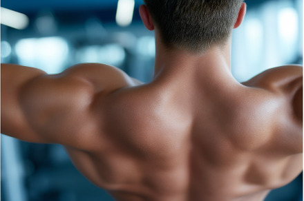 A muscular man is exercising and, a Sports & Recreation Photo by ZinetroN