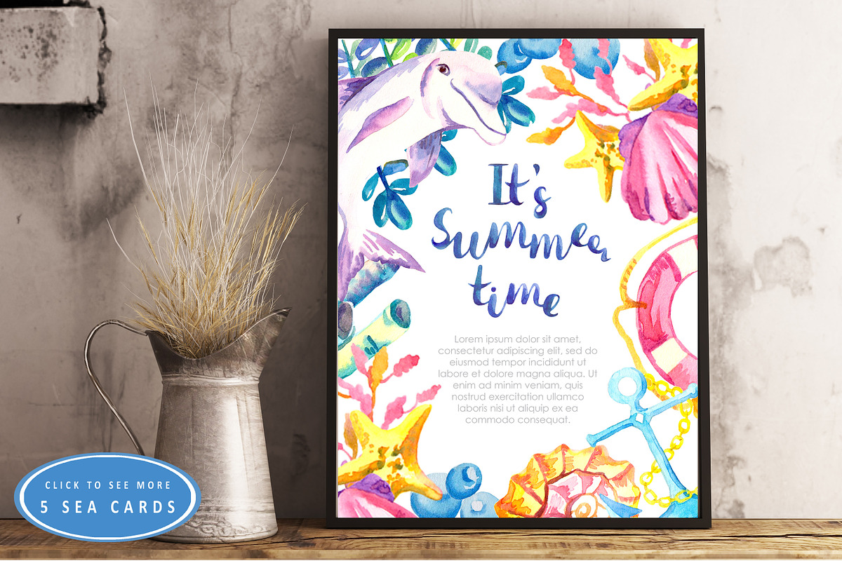 Hello SEA - watercolor collection, an Illustration by Kseniya_design (Photo 11 of 11)