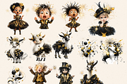 CRAZY NEW YEAR KIDS CLIPART PACK, a Person Illustration by Daring Digies (Thumbnail 2 of 7)