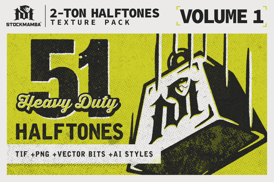 2-Ton Halftones Texture Pack, a Texture Graphic by StockMamba