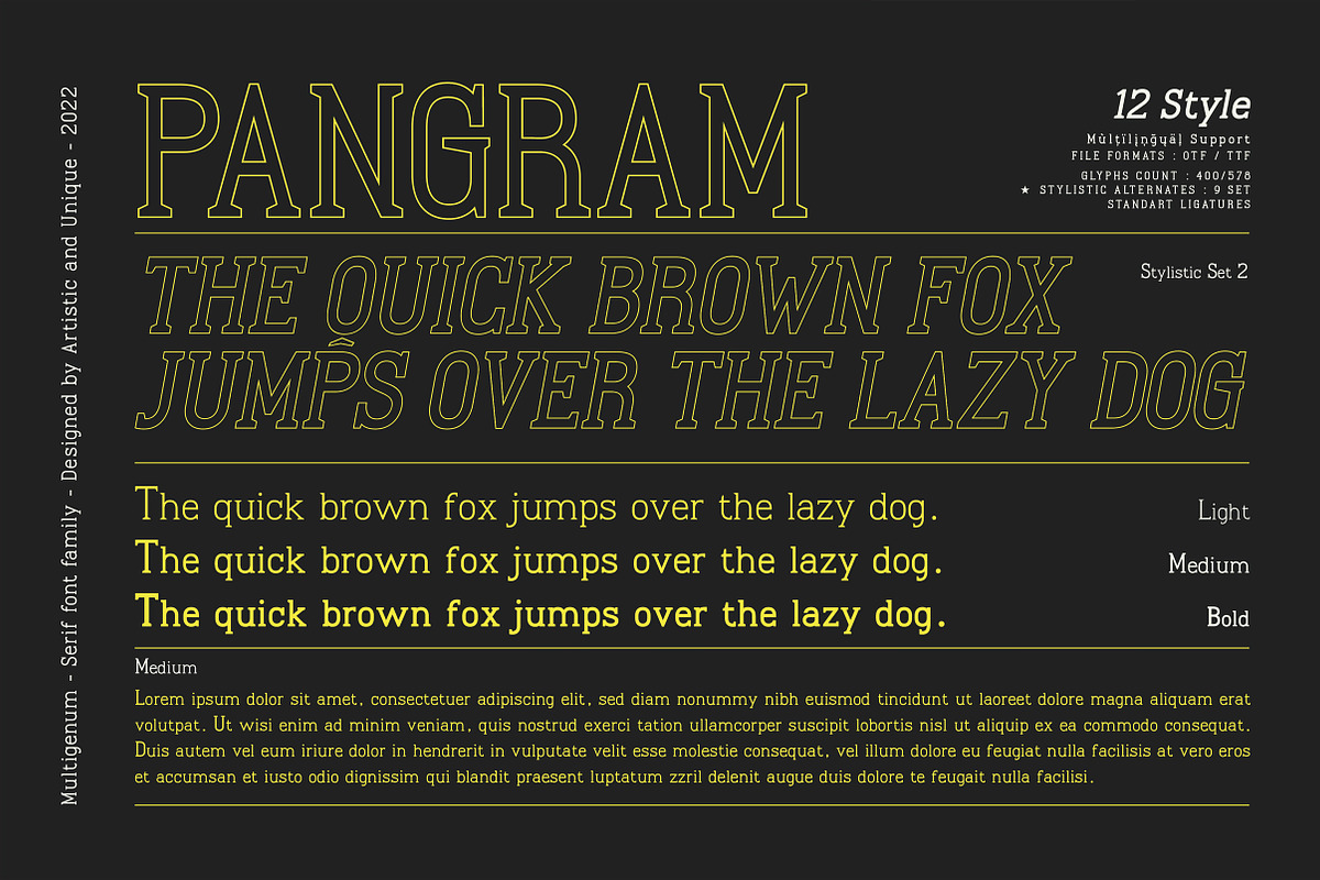 Multigenum - Serif font family, a Serif Font by Artistic & Unique (Photo 15 of 15)