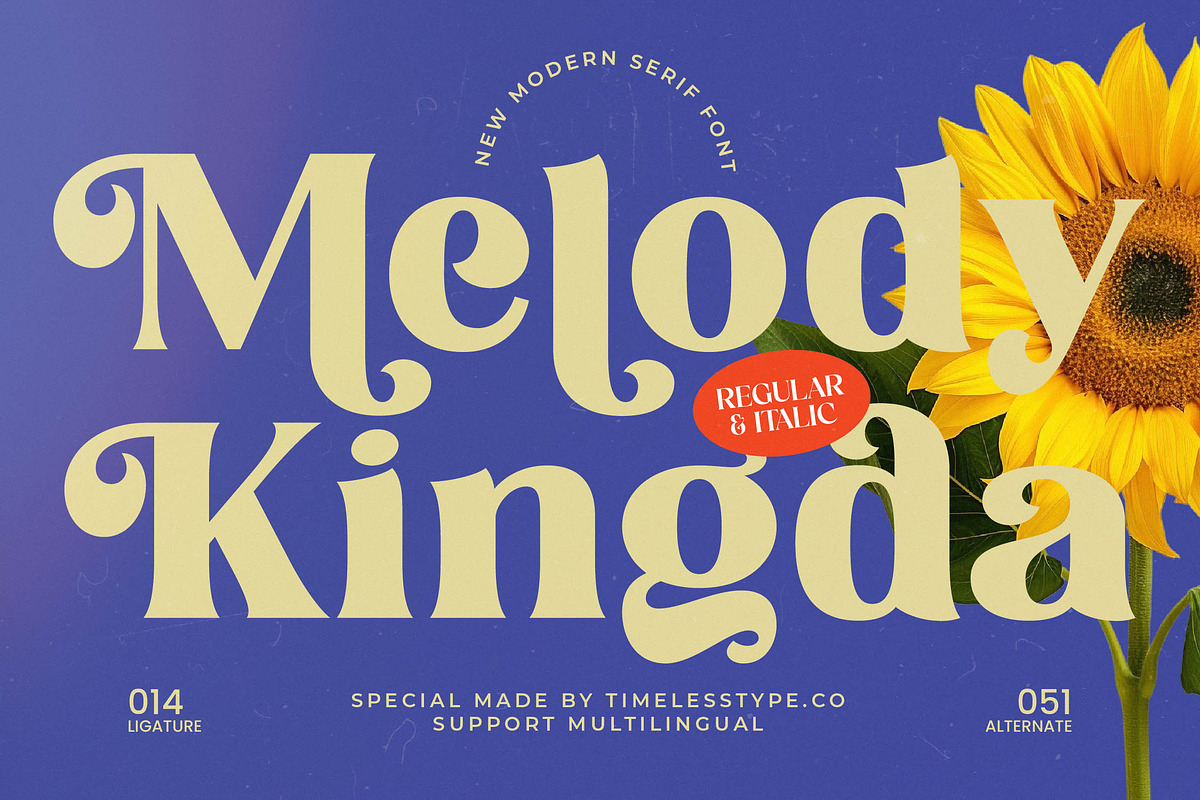 Melody Kingda Modern Retro Serif, a Serif Font by timelesstype.co (Photo 1 of 15)