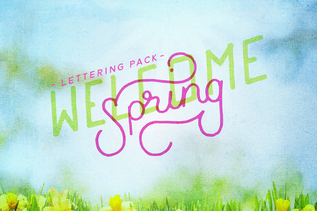 Spring Lettering Pack, a Seasonal Illustration by JoshuaRed Design (Photo 1 of 4)