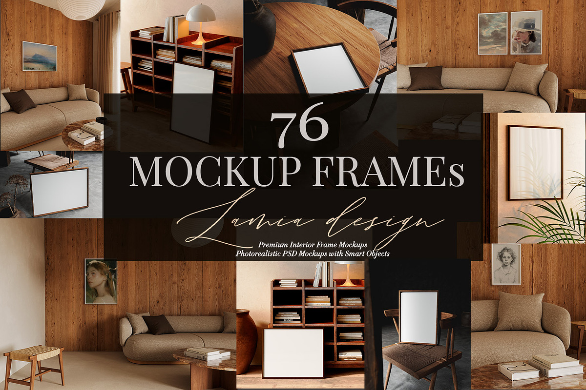 Japandi Frame Mockup 4 in 1 Bundle, a Household Mockup by LAMIA DESIGN (Photo 1 of 19)