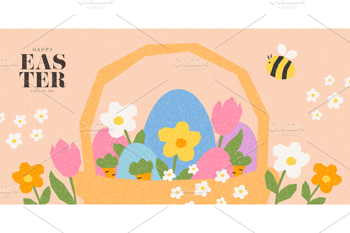 Happy Easter banner, a Seasonal Illustration by Andrey Yaroslavtsev