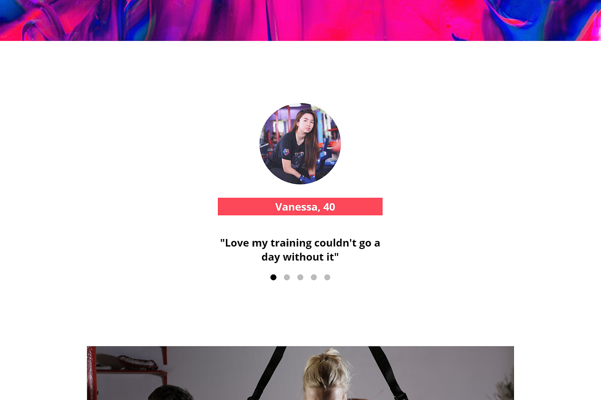 Landing page for personal trainer XD, a Landing Page Template by NeptuneDesign (Photo 4 of 9)