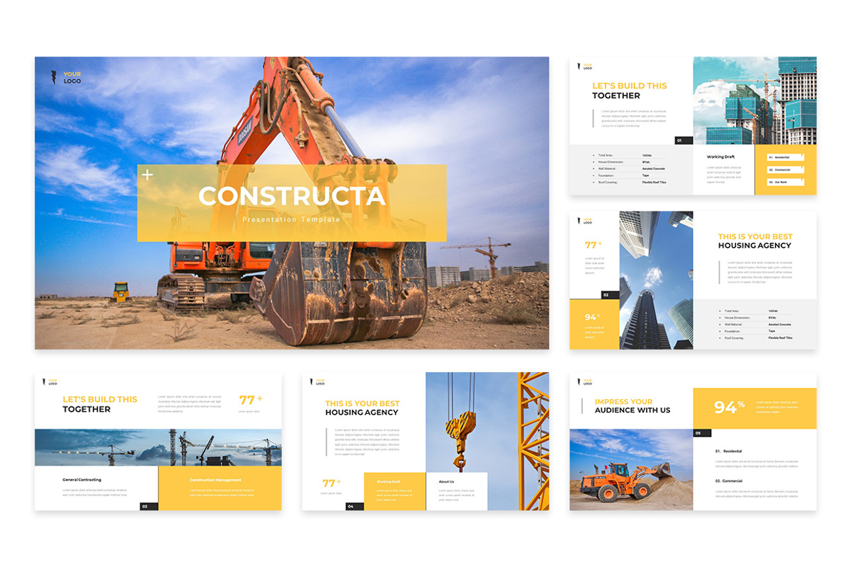 Constructa Construction GoogleSlides, a Presentation Template by Design Persona (Photo 2 of 5)