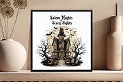 Halloween Horror House Salem Night P, an Illustration by DreamCafeArt (Thumbnail 5 of 7)