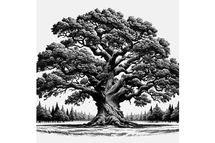 Oak Tree with Expansive Roots, an Object Illustration by AlexArt