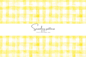 yellow gingham plaid pattern, a Pattern Graphic by Pink Studio Art