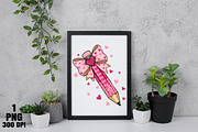 Teacher Valentine Coquette Bow Penci, an Illustration by Daily.Designs (Thumbnail 5 of 5)