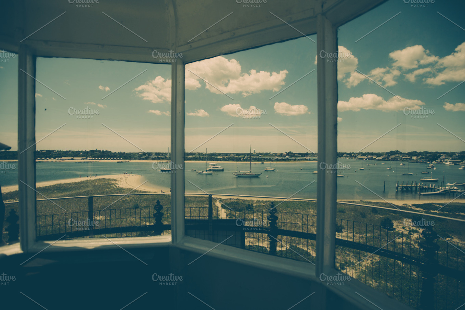 Harbor View From The Lighthouse Containing Lighthouse Sky And Clouds