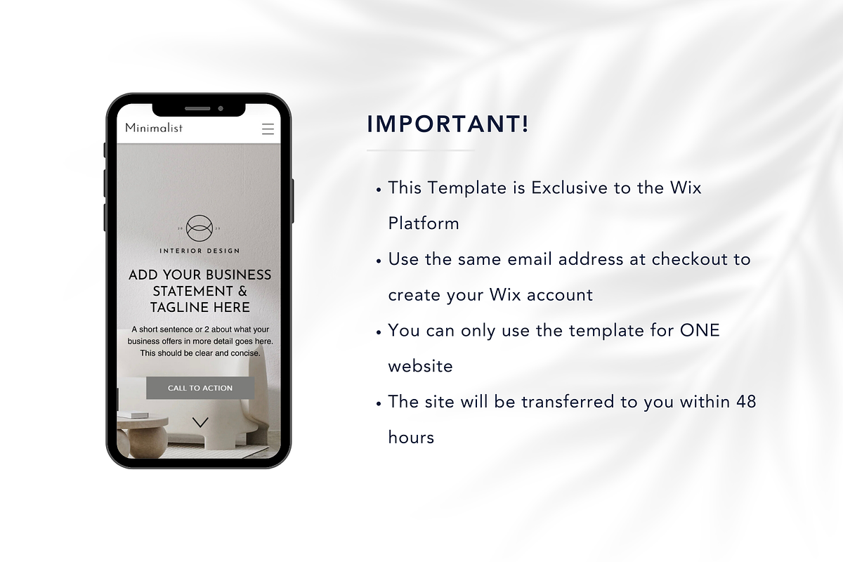 Minimalistic Wix Website Template, a Wix Template by Sechi Design Co (Photo 5 of 5)
