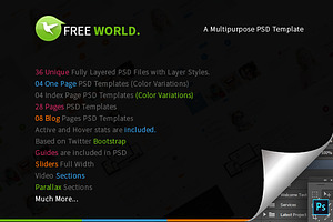 FREE WORLD Multipurpose PSD Template
