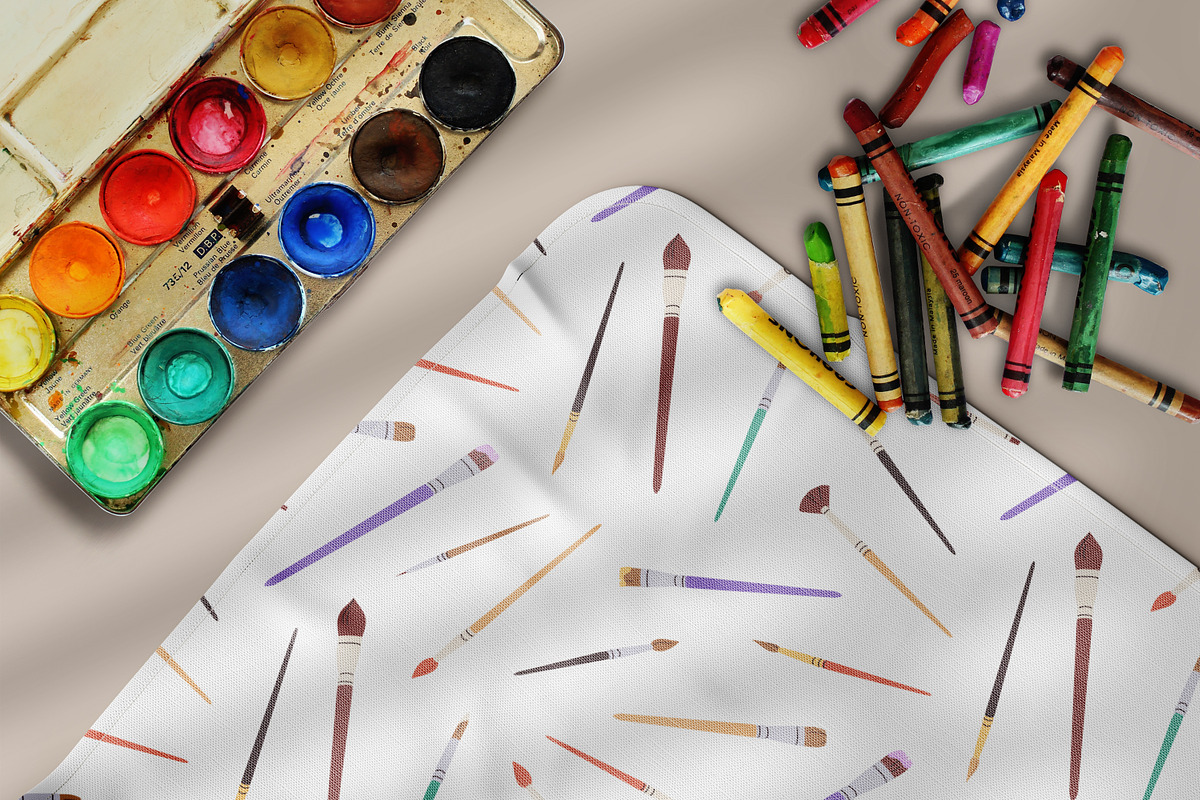Art tools, supplies seamless pattern, a Pattern Graphic by Good Studio (Photo 10 of 15)