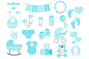 Vector Baby Clipart in Tropical Blue, an Illustration by Amanda Ilkov (Thumbnail 2 of 2)