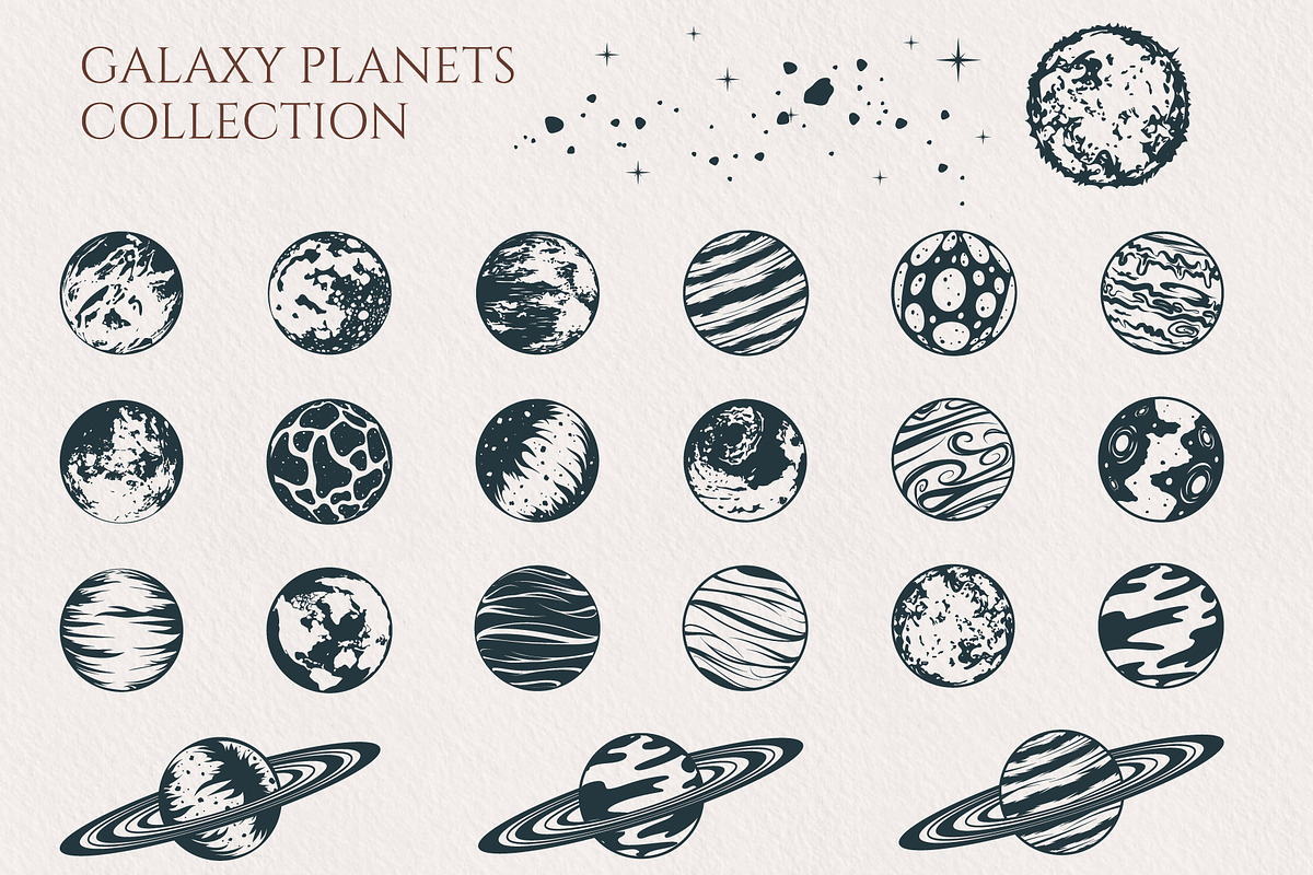Handdrawn Celestial Space Collection, a Decorative Illustration by KirillsWorkshop (Photo 5 of 7)
