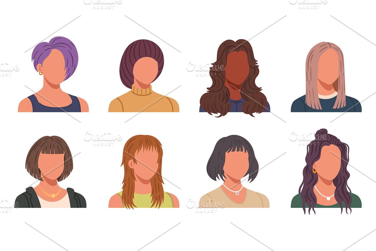 Collection of faceless female avatar, a Person Illustration by Yayasya (Photo 2 of 3)