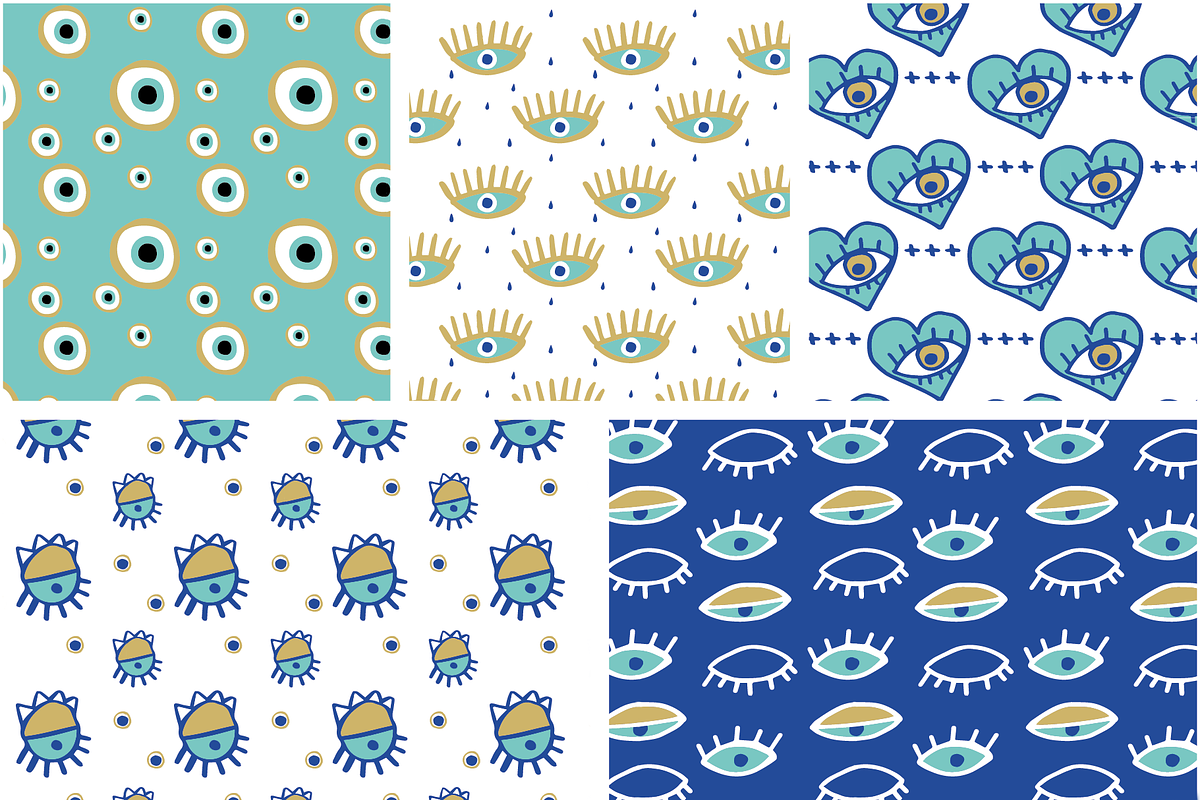 Eyes Doodles, a Pattern Graphic by Suphansa (Photo 9 of 9)