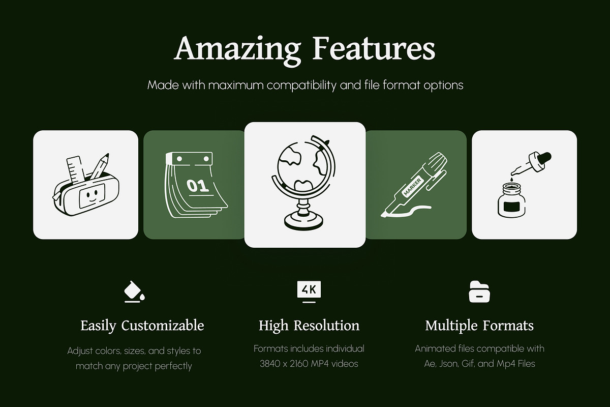 Animated Stationery Tools Drawing, an Outline Icon by Vectors Market (Photo 2 of 4)