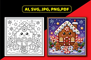 Kawaii Christmas Bold Easy Coloring, a Seasonal Illustration by Design Station (Thumbnail 4 of 4)