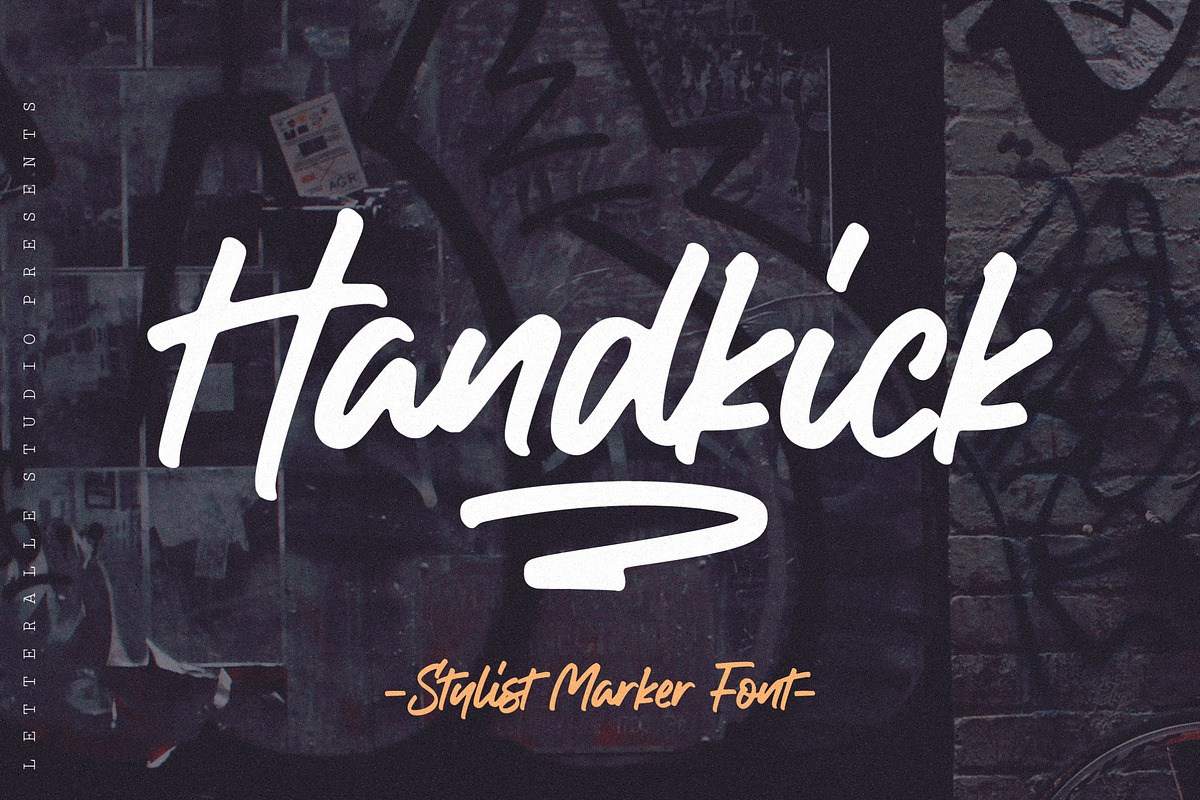 Handkick Marker Font, a Script Font by Letteralle Studios (Photo 1 of 8)