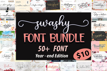 Swashy Font Bundle, a Script Font by Sulthan Studio