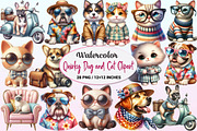 Quirky Dog and Cat Clipart, a Graphic by CitraGraphics (Thumbnail 1 of 4)