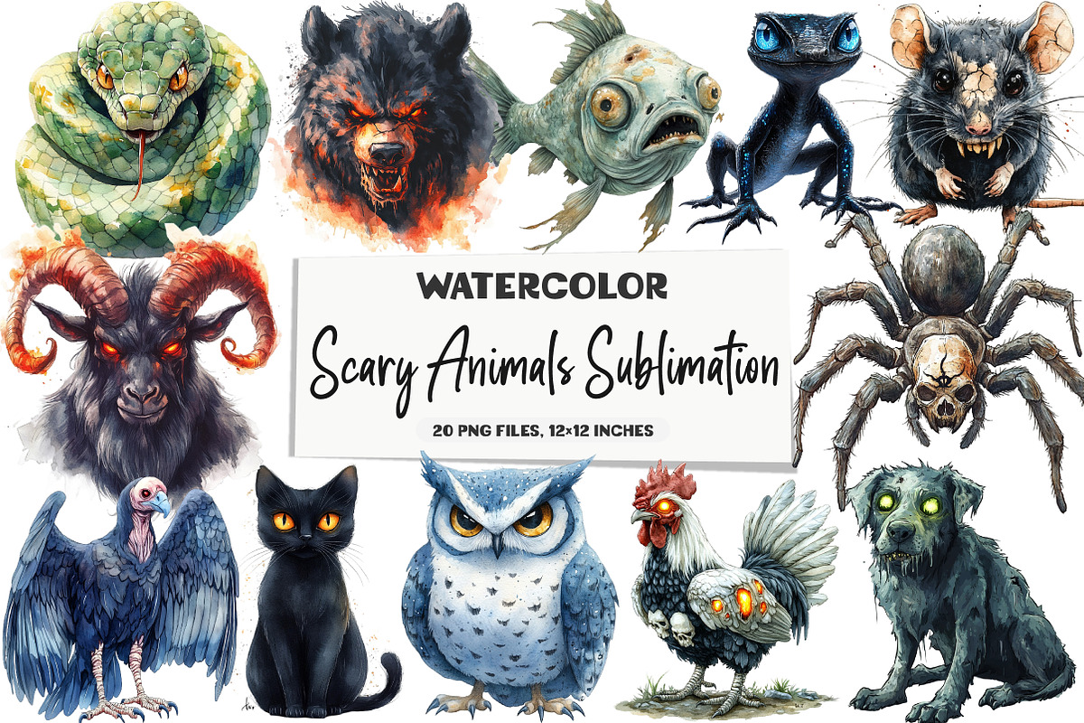 Scary Animals Sublimation, an Illustration by DreamArtGraphic (Photo 1 of 3)