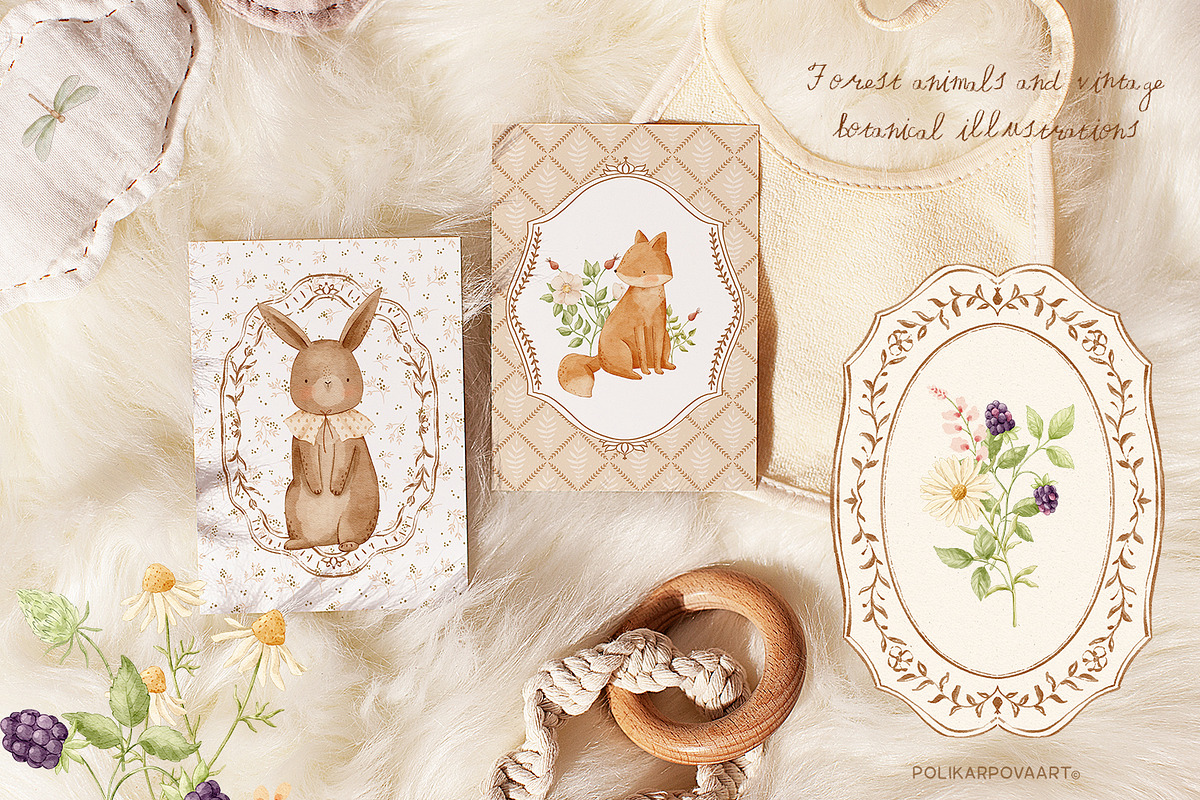 Charming meadow - woodland clipart, a Decorative Illustration by polikarpovaart (Photo 3 of 30)