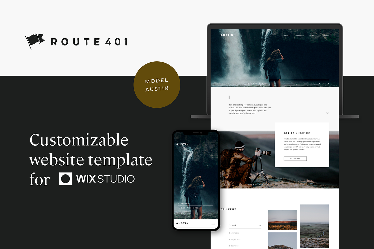 Photographer WIX Website Template, a Wix Template by Route 401 (Photo 1 of 3)