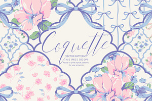 Coquette Vector Flower Patterns