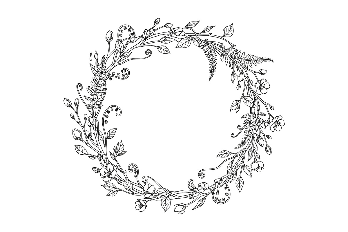 Easter Floral Botanical Frame Bundle, an Object Illustration by Designer_Momina (Photo 3 of 14)