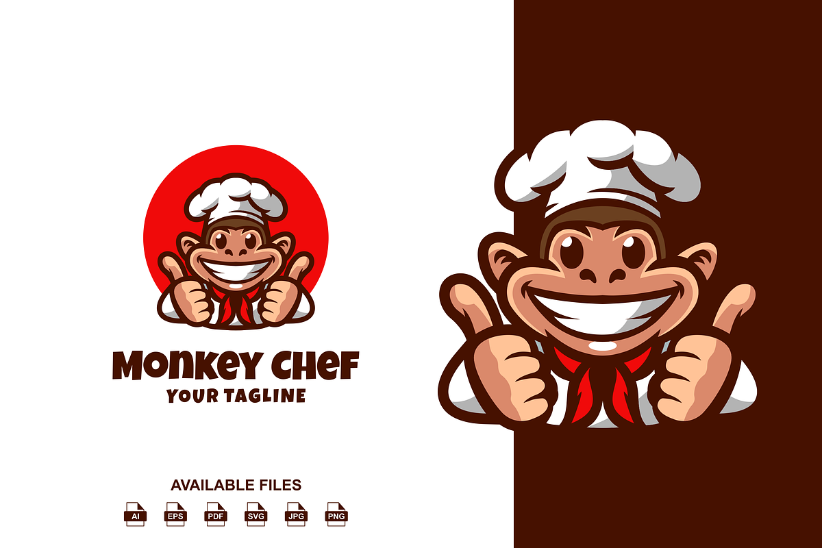 Monkey Chef Mascot Logo, a Templates & Theme by artchiles_design