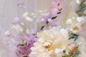 Impressionist floral oil painting showing a soft pastel bouquet, a Decorative Illustration by Studio ANNA