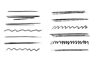 Black underline crayon brush strokes, a Texture Illustration by YuliiaOsadcha