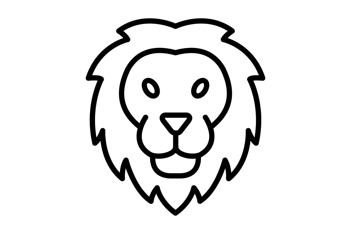 Lion Line Icon, an Icon by Pexelpy