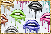 Dripping Lips Png Cliparts, a Decorative Illustration by The GG Shop (Thumbnail 2 of 7)