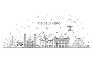 Rio de Janeiro vector skyline, an Illustration by Tettygreen