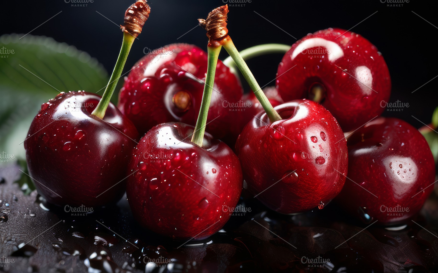 Aesthetic of red ripe cherries, a Food & Drink Photo by Fascinadora