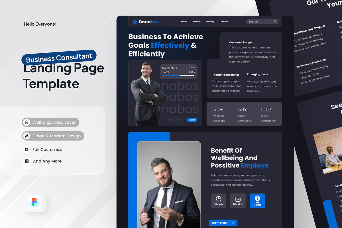 Danabos - Business Landing Page, a Landing Page Template by SquidPixey (Photo 1 of 5)
