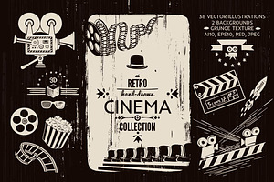 Cinema Hand-drawn Retro Clip-art