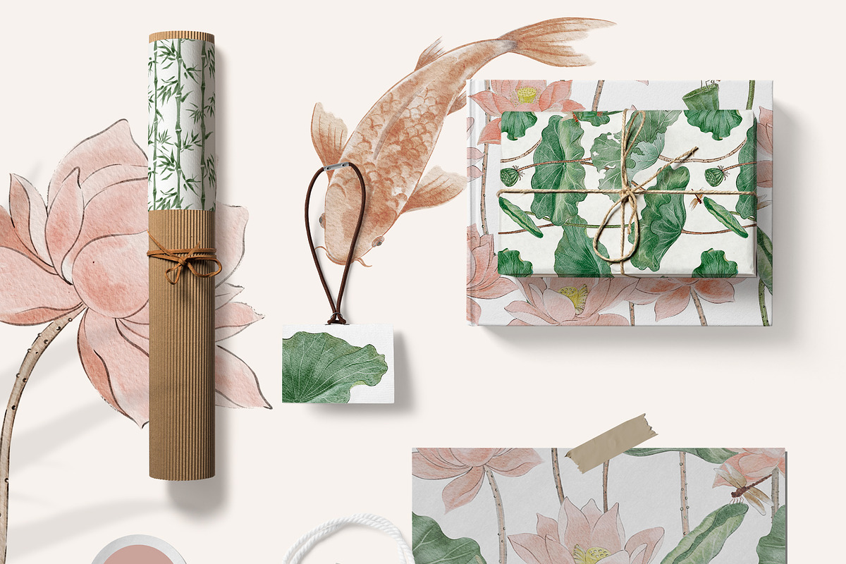 Japanese Watercolor Collection, a Pattern Graphic by mila_leev (Photo 9 of 17)