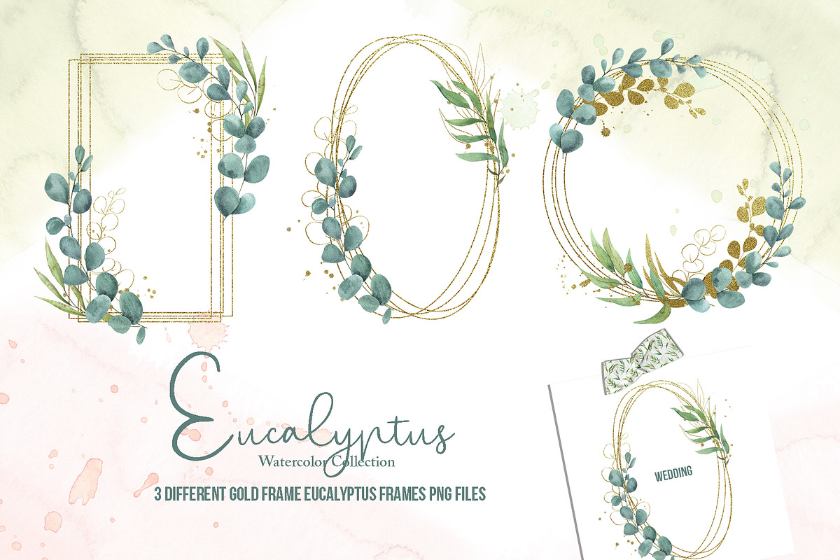 Watercolor Eucalyptus SET, a Decorative Illustration by TanataDesign (Photo 8 of 16)