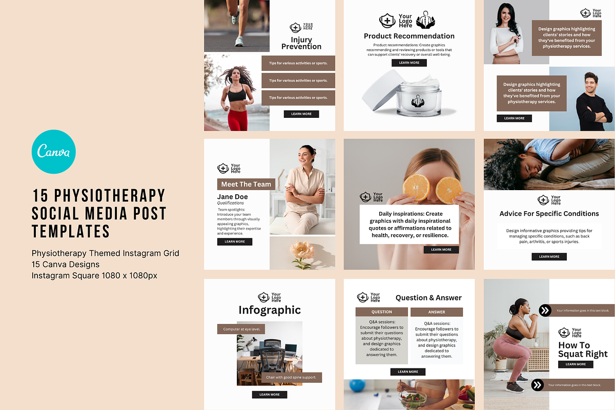 Physiotherapy Social Media, a Social Media Template by Sincerely Media (Photo 1 of 9)