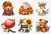 Watercolor Autumn Animals Clipart, an Illustration by CreationArt (Thumbnail 4 of 5)