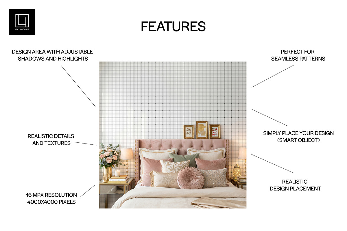 Luxury Bedroom Wallpaper Mockup PSD, a Household Mockup by 1001 mockups (Photo 2 of 14)