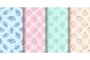 Set of themed seamless patterns with, an Illustration by Tati_Kli
